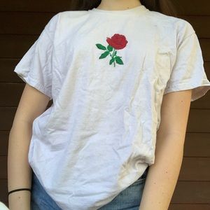 Lavender tee with rose